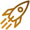 icono representativo para el apartado misión del grupo ceem con una silueta de un cohete